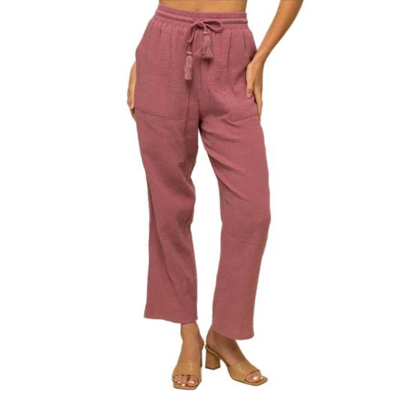 Gilli-2 PC 100% Cotton Boho Textured Pants Set - Picture 3 of 5